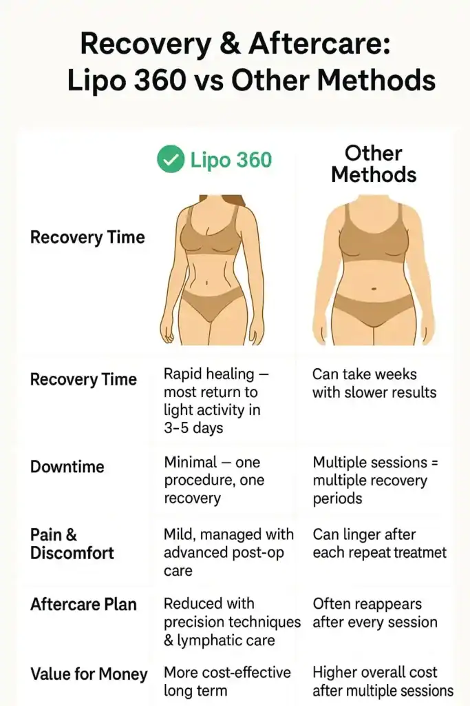 Recovery and Aftercare for Fat-Dissolving Surgery 2 Table to show fat dissolving injection aftercare Oxfordshire